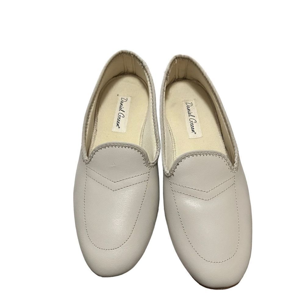 Daniel Green pale green slippers, size 6, fits like a 4, some wear